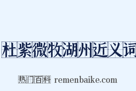 杜紫微牧湖州近义词是什么意思的图片